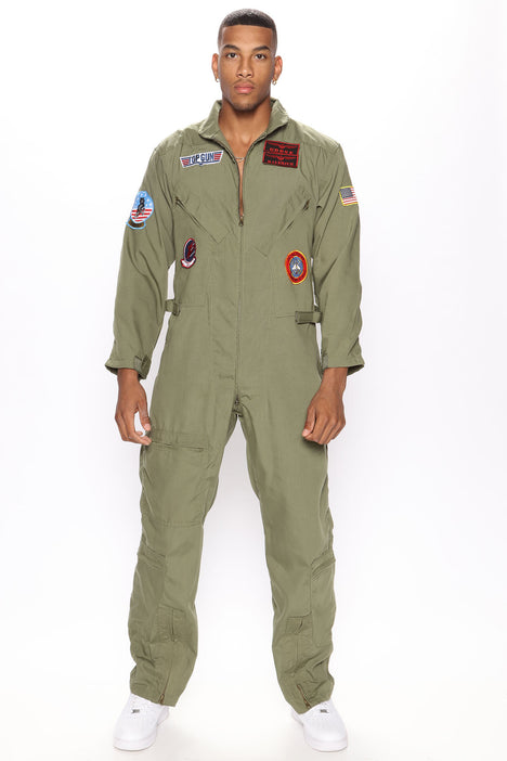 Top Gun Wingman jumpsuit Men's Olive flight suit L, XL, 1X | eBay